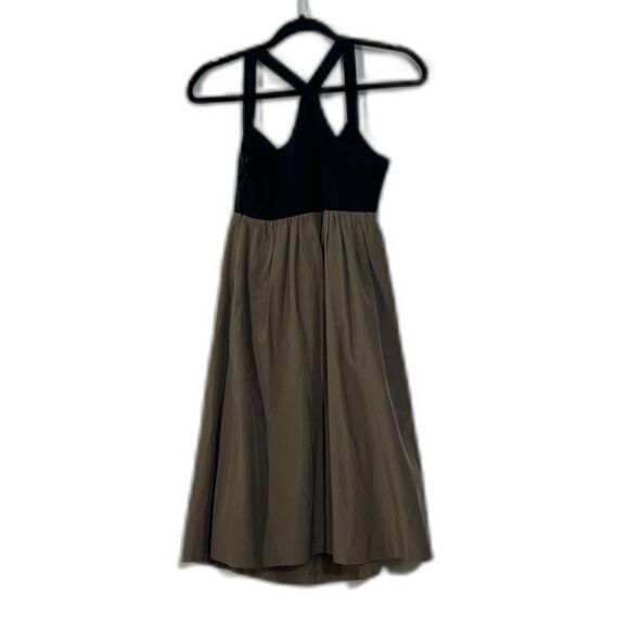 Gap Black and Olive Green Silk & Cotton Dress w/Pockets Size 0 - Picture 2 of 8